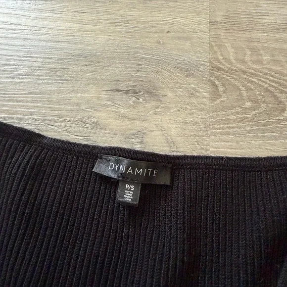 Dynamite Black Ribbed Knit Top - Picture 2 of 2